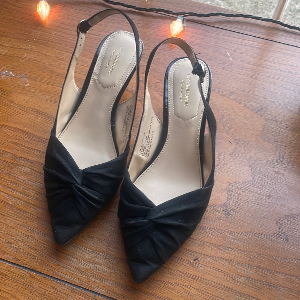 Liz Clairborne Point Slip On Heels Black